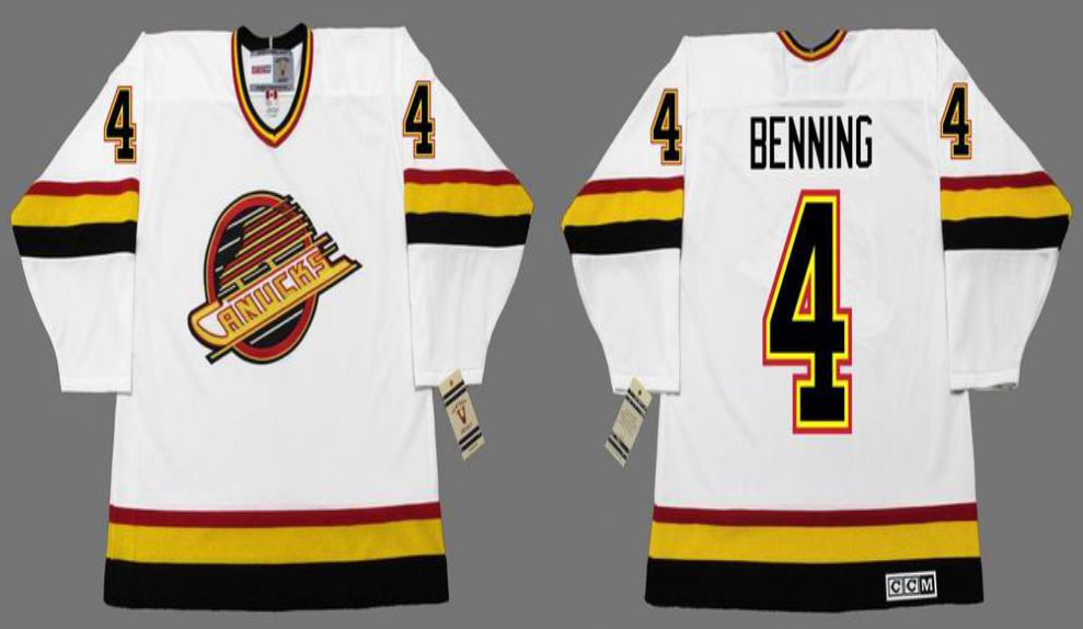 2019 Men Vancouver Canucks #4 Benning White CCM NHL jerseys